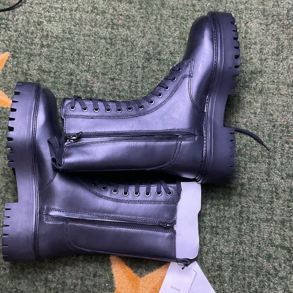 Mango Black Combat & Moto Boots - Picture 4 of 6